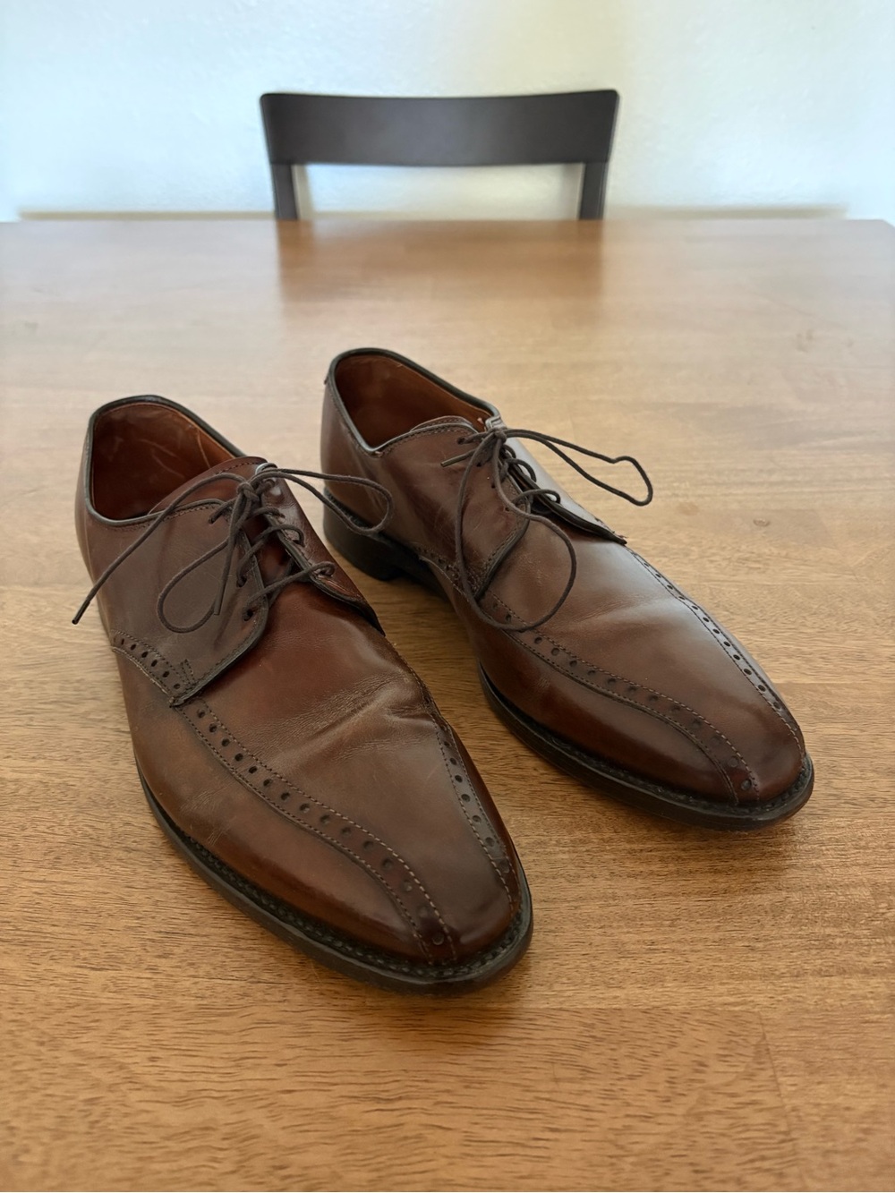 Allen Edmonds Wendell Brown Bicycle Toe Oxfords Men’s 10.5 D Leather Old Money